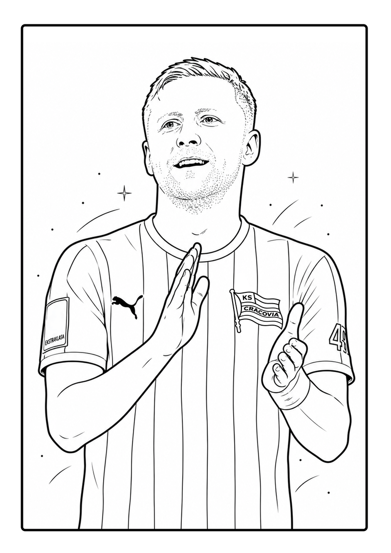 Kamil Glik Cracovia kolorowanka dla dzieci do druku