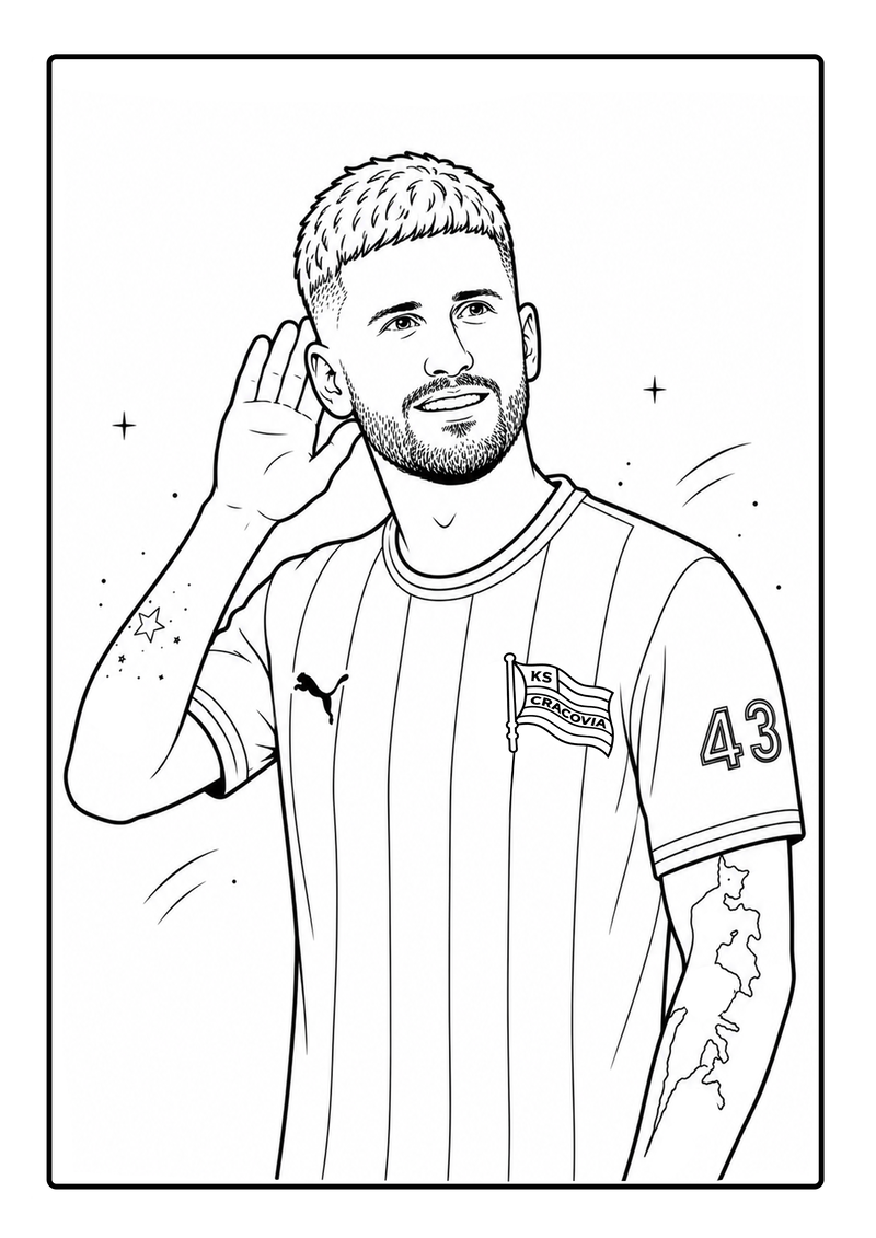 Mateusz Klich Cracovia kolorowanka dla dzieci do druku